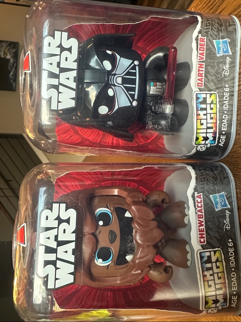 Star Wars Mighty Muggs Darth Vader (Black) & Chewbacca (Brown) Figures